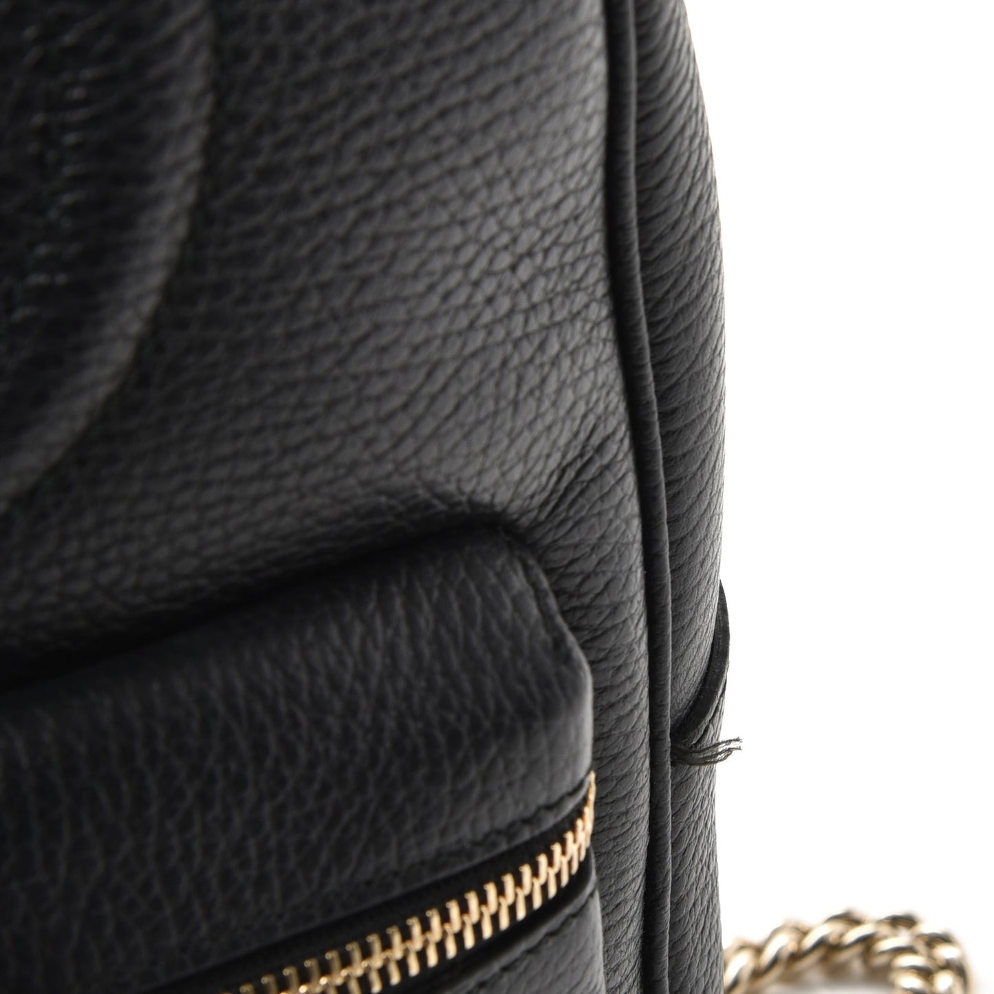 Pebbled Calfskin Soho Chain Backpack Black