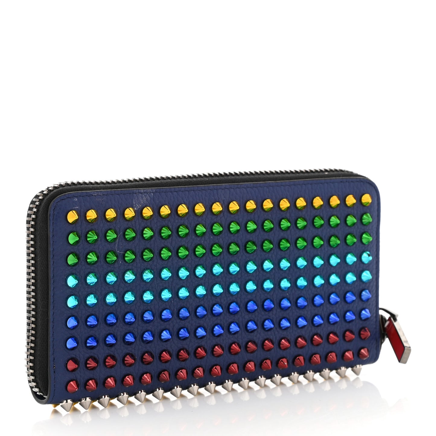 Calfskin Paris Panettone Spiked Zip Around Wallet Multicolor