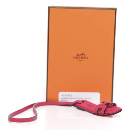 Hermes Epsom Butler Calfskin Hunter Oran Nano Bag Charm Rose Mexico 4 of 4
