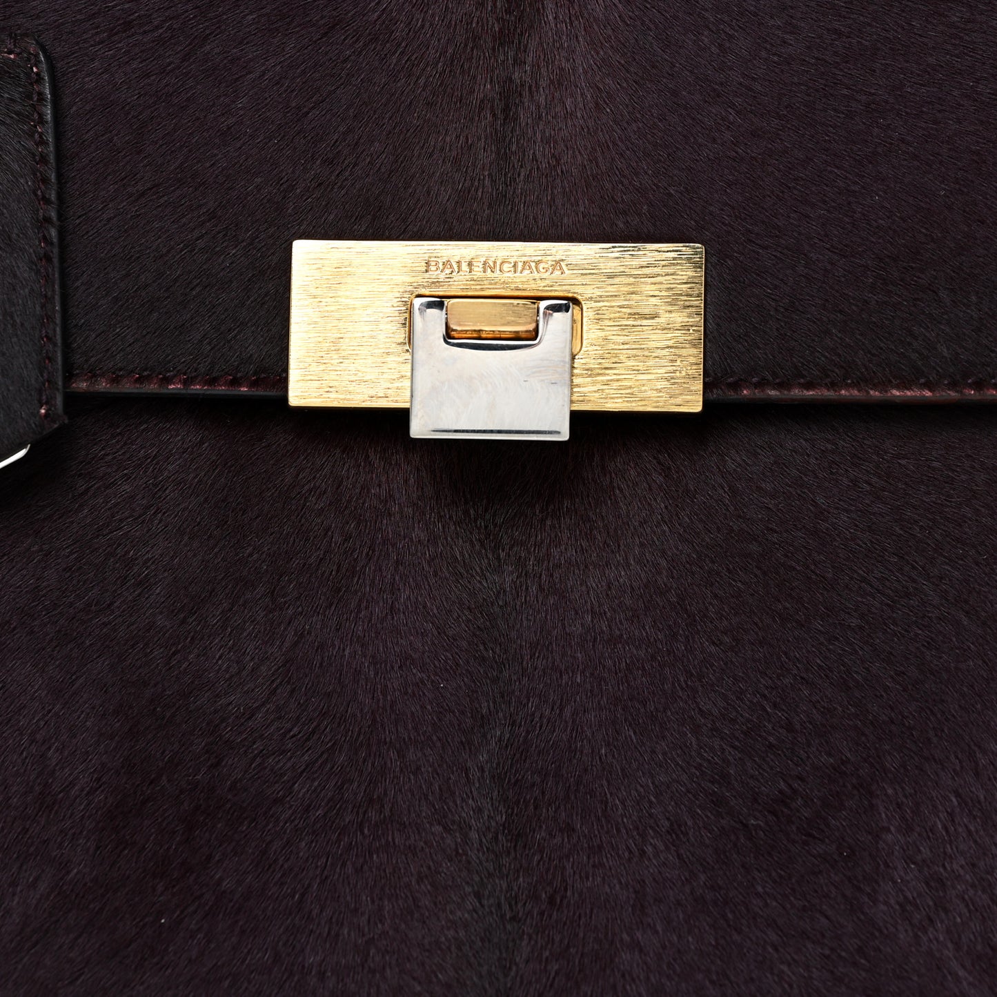Calf Hair Le Dix Cartable M Shoulder Bag Burgundy