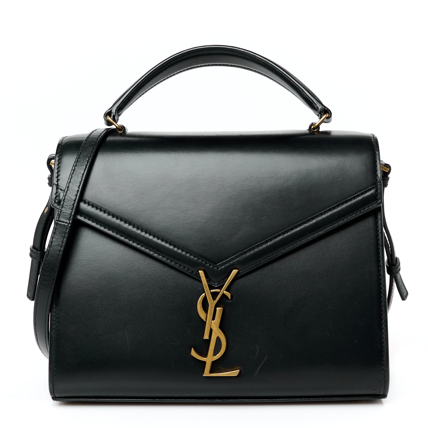 Smooth Calfskin Medium Classic Monogram Cassandra Top Handle Black Rouge Legion