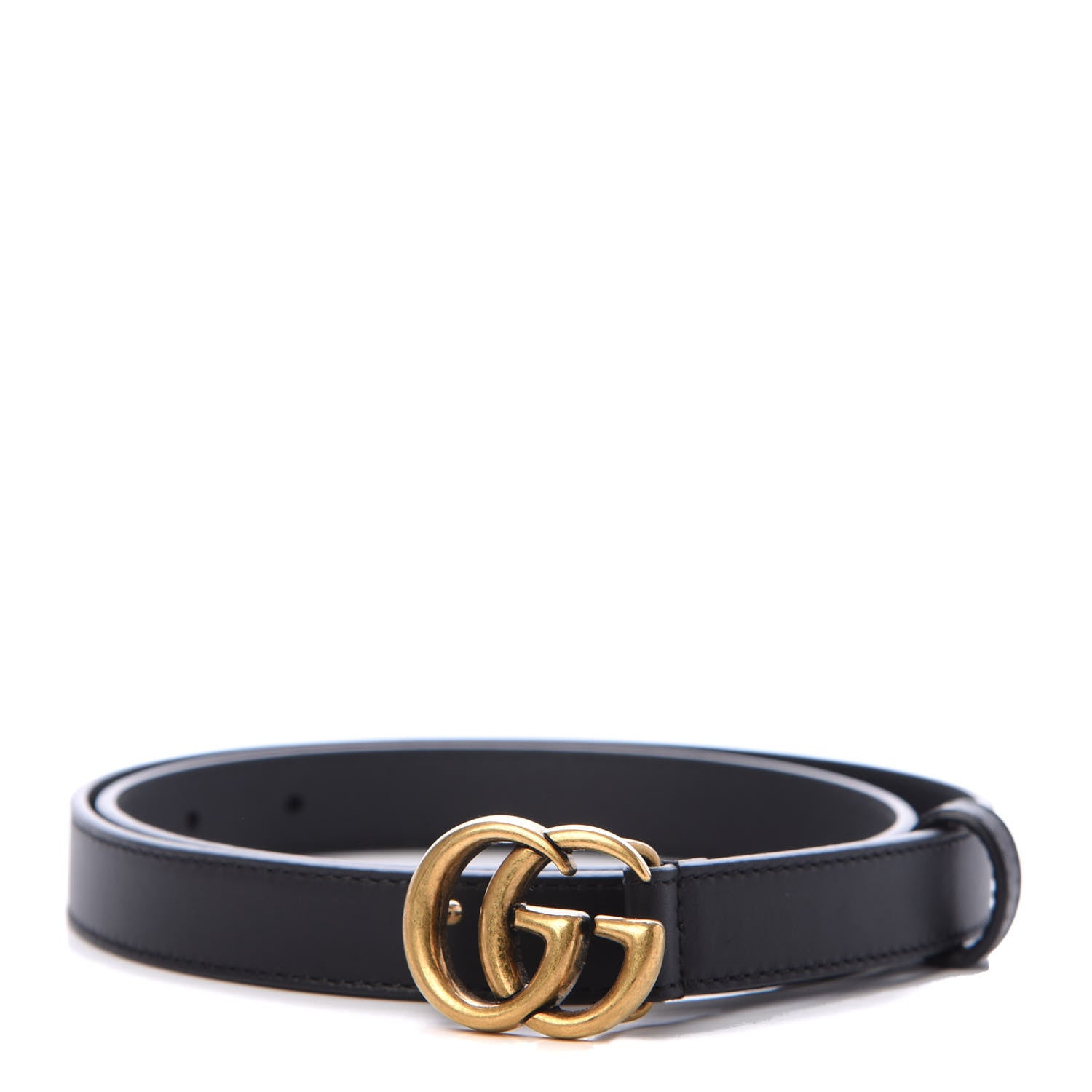 Gucci Calfskin Double G 20mm Belt 80 32 Black 1 of 5