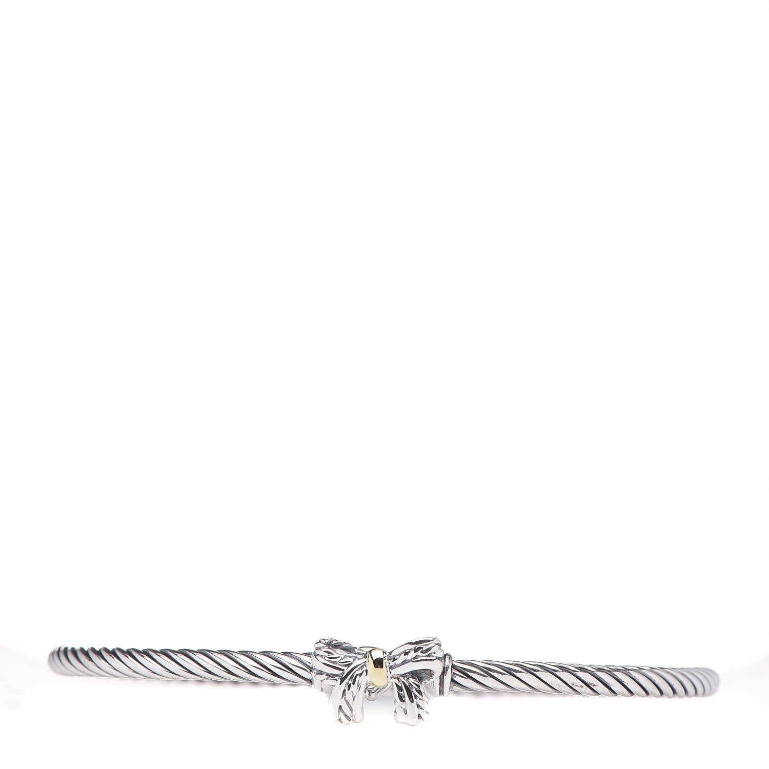 David Yurman Sterling Silver 18K Yellow Gold Bow Cable Collectibles Bracelet 1 of 5