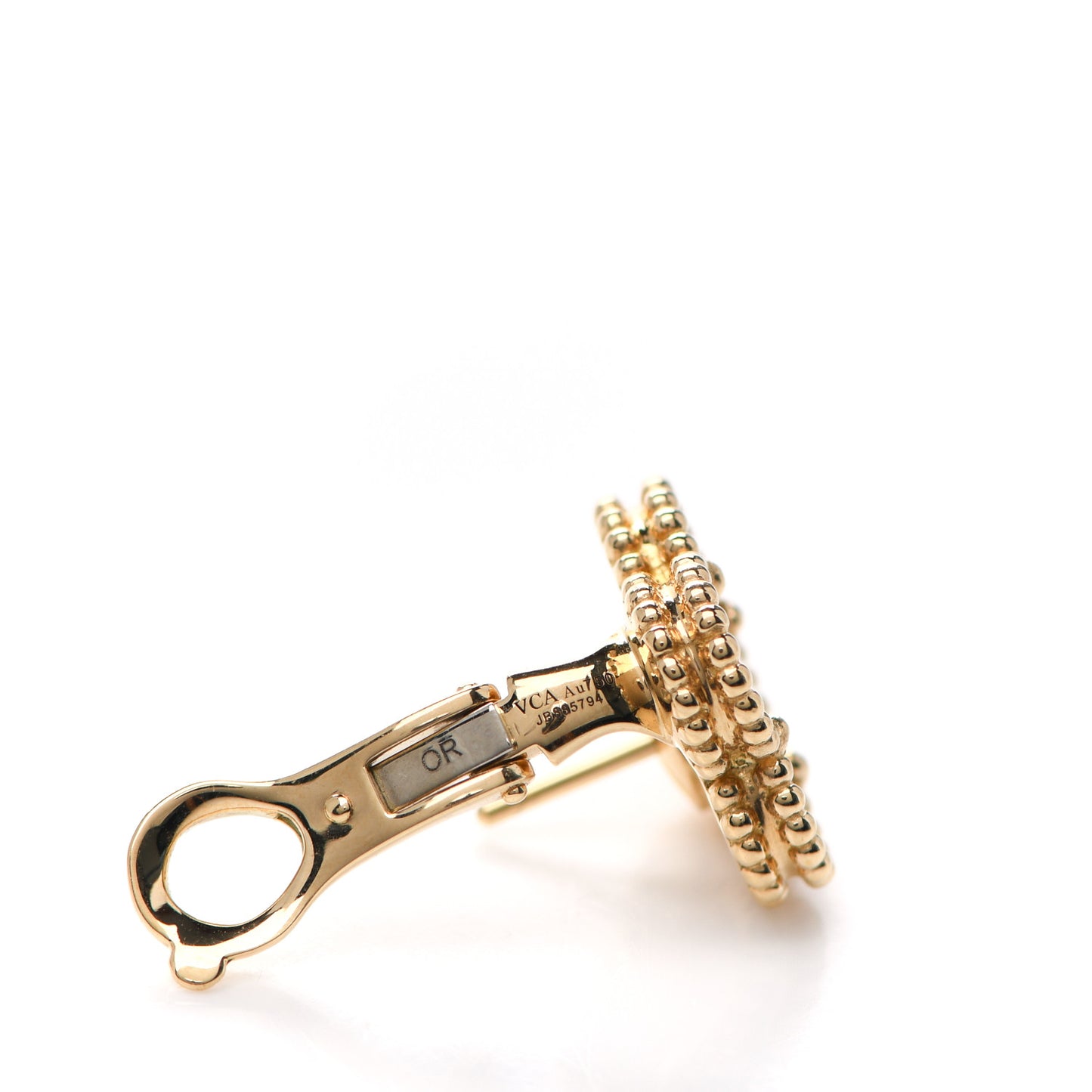 18K Yellow Gold Mother of Pearl Vintage Alhambra Earrings