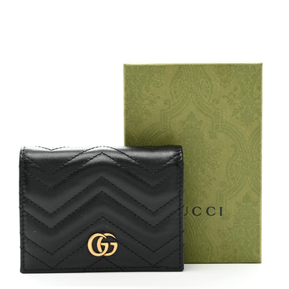 Gucci Calfskin Matelasse GG Marmont Card Case Wallet Black 8 of 8