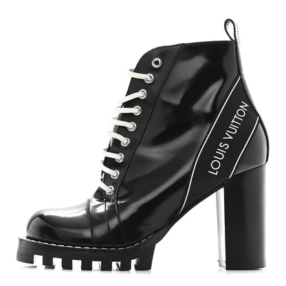 Louis Vuitton Patent Calfskin Star Trail Ankle Boots 39 Black 1 of 12