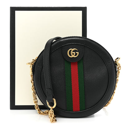 Gucci Grained Calfskin Web Mini Ophidia Round Shoulder Bag Black 13 of 13