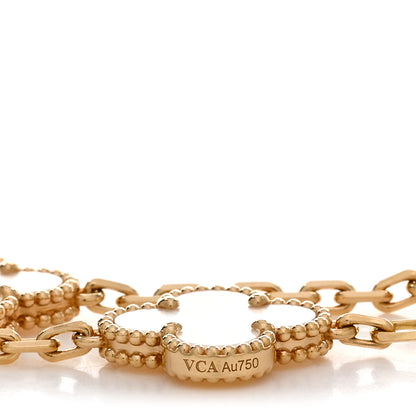 Van Cleef & Arpels 18K Yellow Gold Mother of Pearl 5 Motifs Vintage Alhambra Bracelet 3 of 5