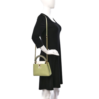 Louis Vuitton Taurillon Mini Capucines Vert Noto Green Milky White Vert Asnieres Green 2 of 8