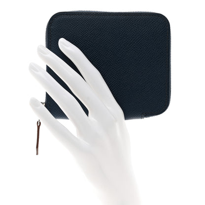 Hermes Epsom Silk'In Compact Wallet Bleu de Prusse White Navy Vert Fizz 2 of 7
