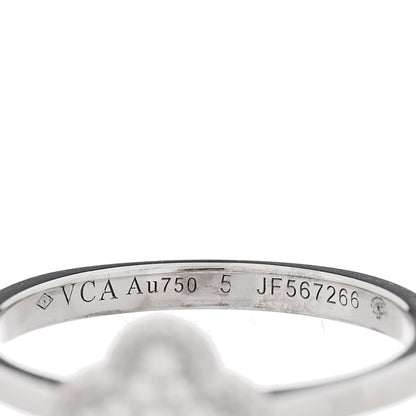 Van Cleef & Arpels 18K White Gold Diamond Sweet Alhambra Ring 54 6.75 4 of 5