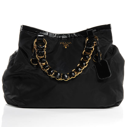 Prada Tessuto Chain Shoulder Bag Black 3 of 9