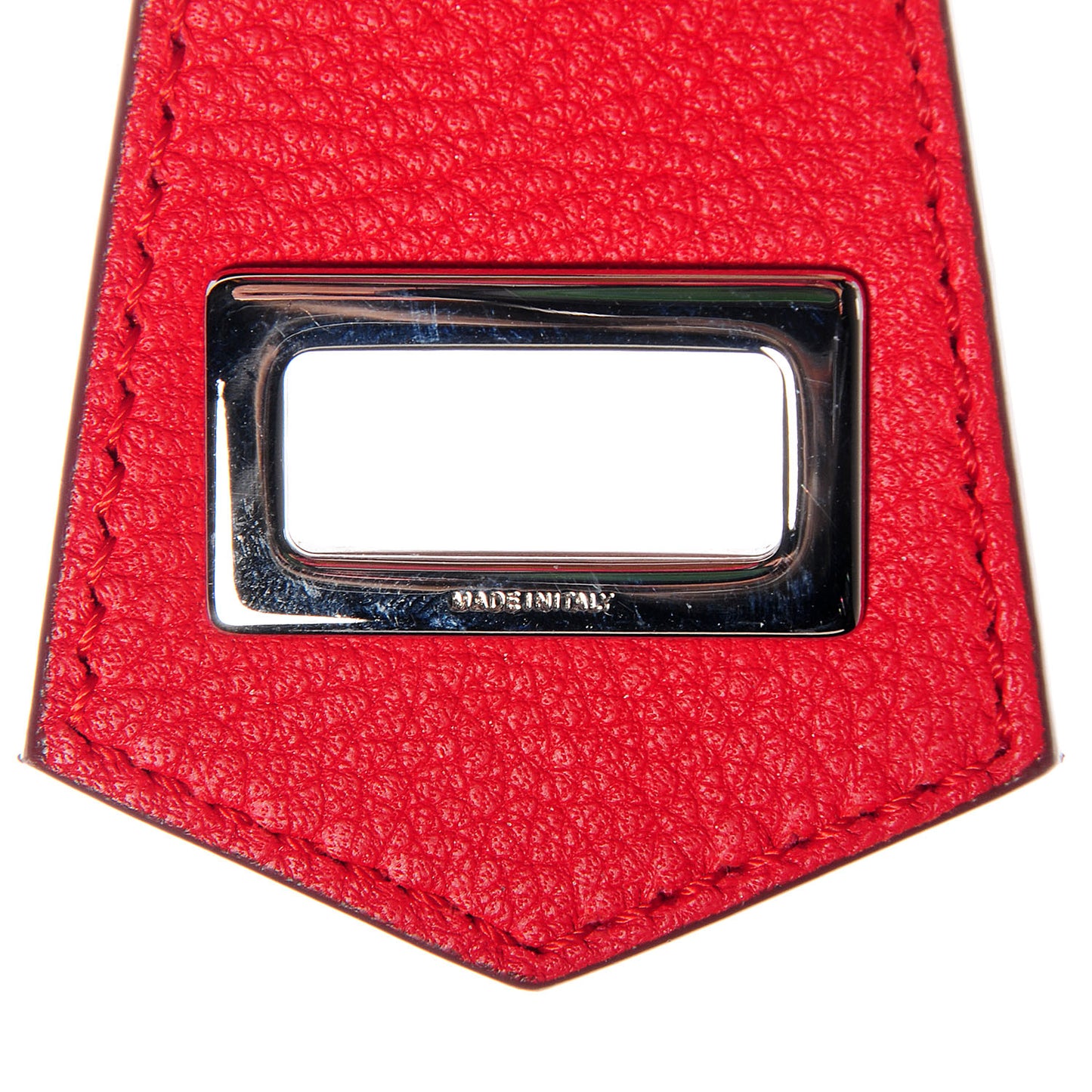 Vitello Small Clasp Top Hobo Bag Red