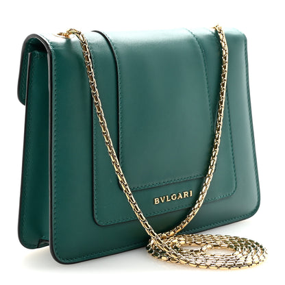 Bulgari Calfskin Small Serpenti Forever Snake Strap Crossbody Bag Emerald Green 3 of 9
