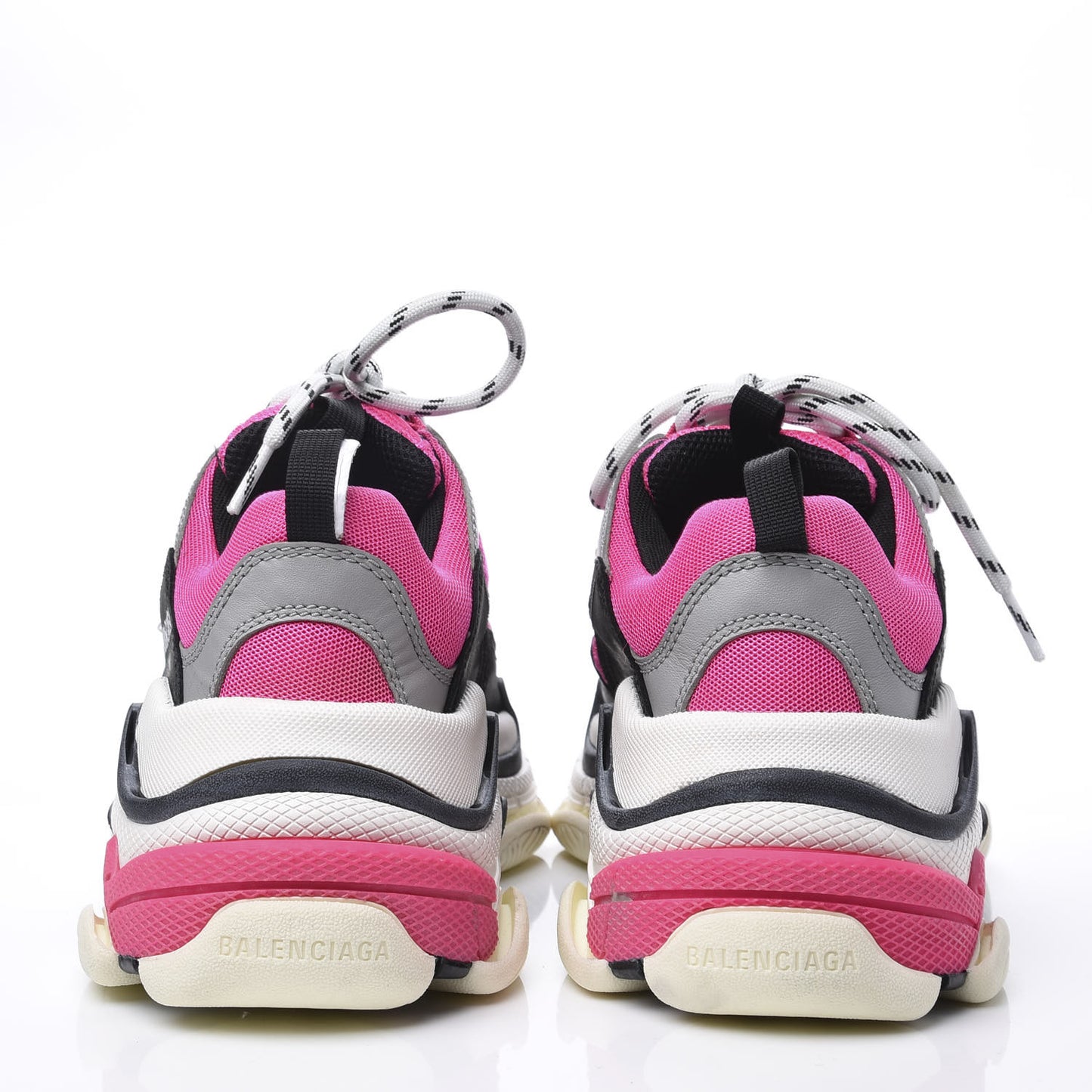 Fabric Mesh Womens Triple S Sneakers 39 Fluo Pink Grey White