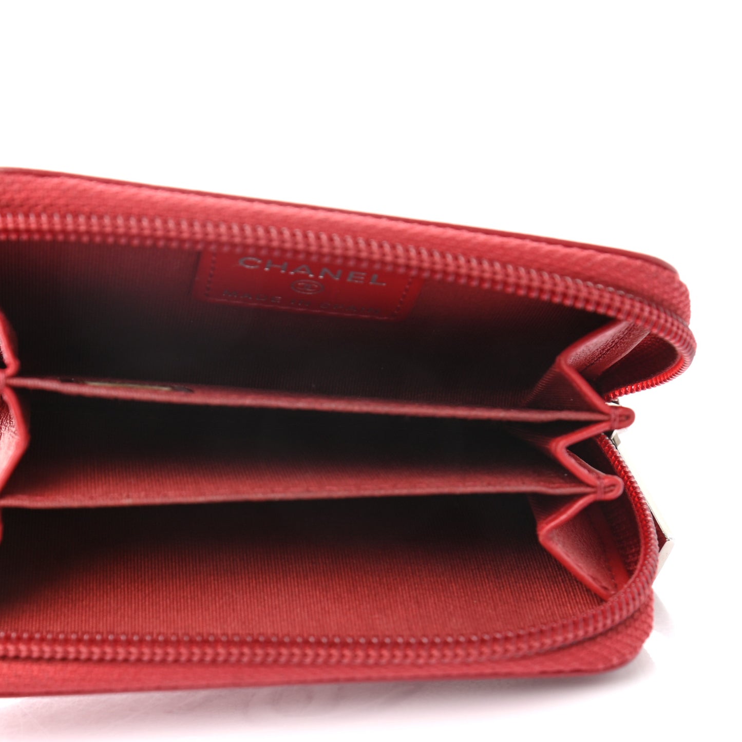 Caviar Timeless CC Zip Around Coin Purse Red