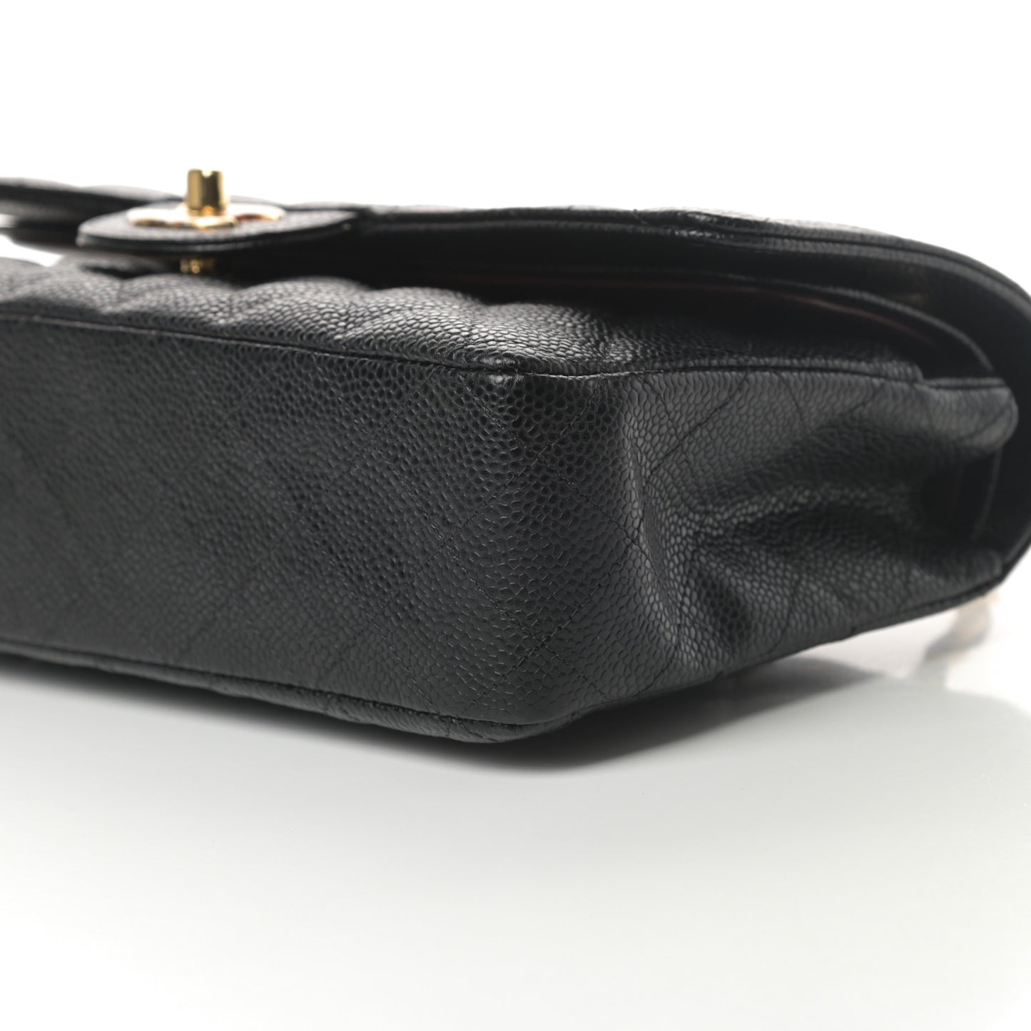 Caviar Quilted Medium Double Flap Black