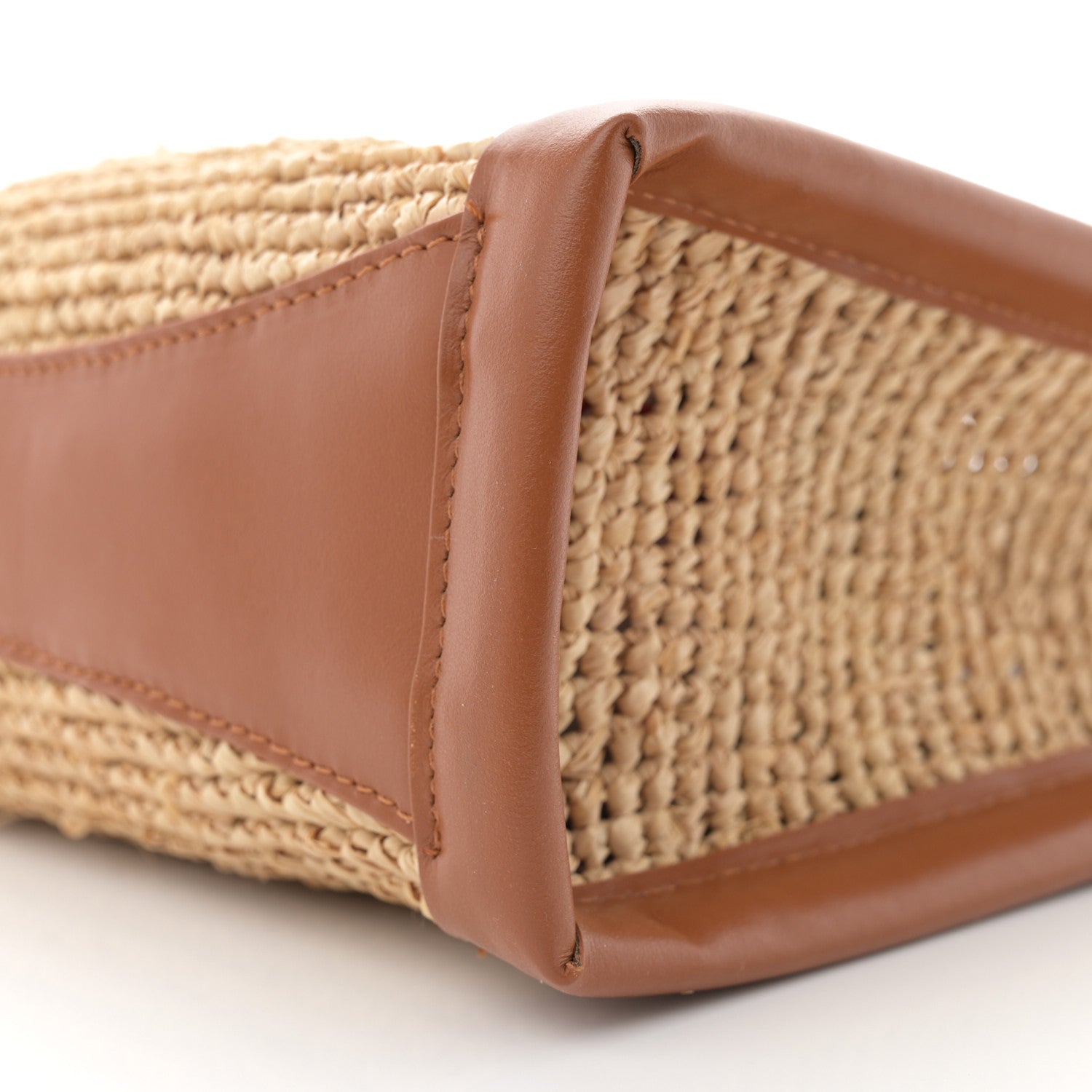 Christian Louboutin Raffia Calfskin Mini By My Side Tote Natural Cuoio 9 of 10