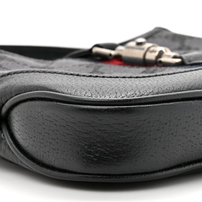 Gucci X BALENCIAGA BB Monogram Calfskin Web Mini Jackie 1961 Hobo Black 11 of 12