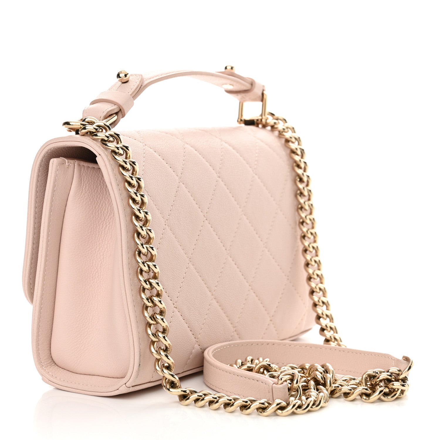 Chanel Grained Calfskin Quilted Small Label Click Flap Bag Pink 3 of 12
