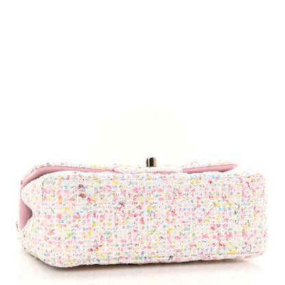 Chanel Tweed Sequin Quilted Mini Rectangular Flap White Pink Green Blue 4 of 10