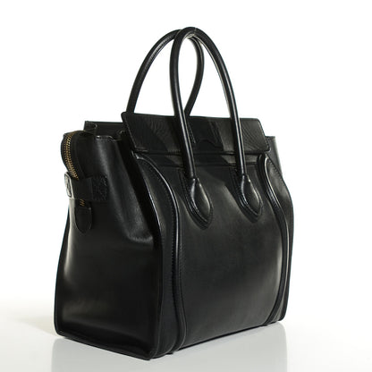 Celine Smooth Calfskin Mini Luggage Black 3 of 8