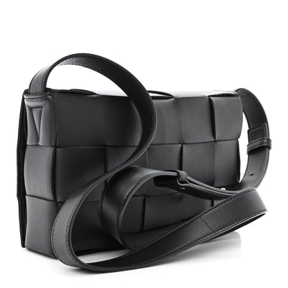 Bottega Veneta Lambskin Maxi Intreccio Small Cassette Crossbody Bag Black 2 of 10