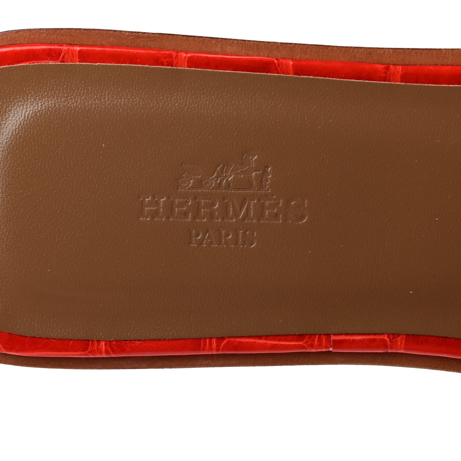 Hermes Shiny Alligator Oran Sandals 38 Geranium 7 of 7