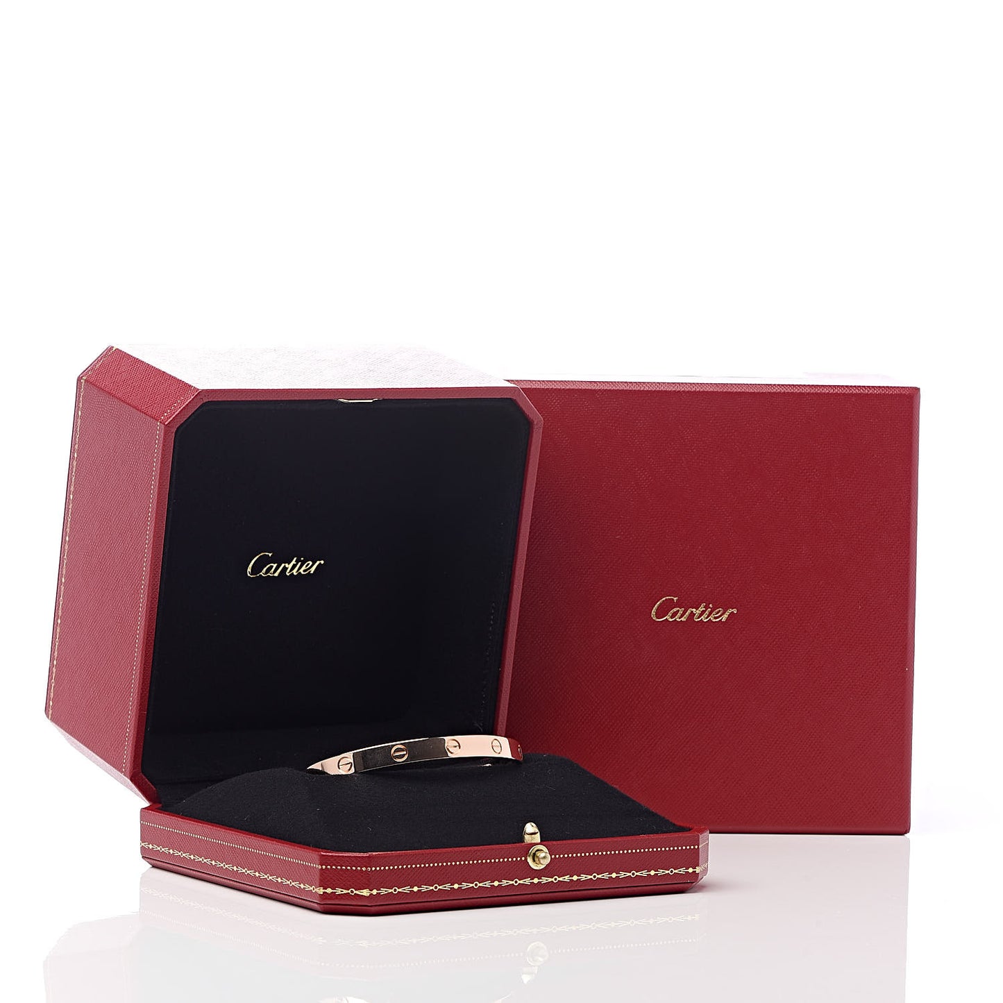 18K Pink Gold LOVE Cuff Bracelet 19