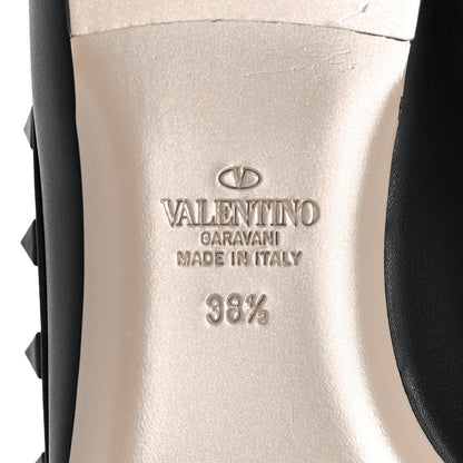 Valentino Garavani Calfskin Lacquered Monochrome Rockstud Ballerina Flats 38.5 Black 6 of 10