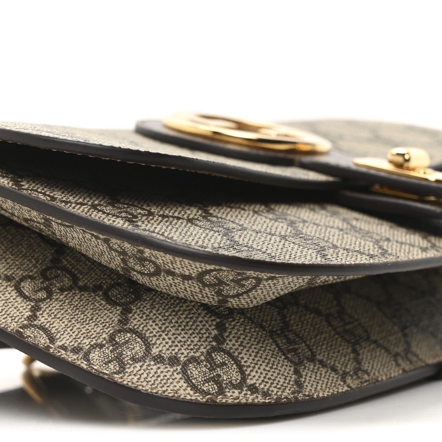 Gucci GG Supreme Monogram Textured Dollar Calfskin Blondie Belt Bag Beige Ebony New Acero 9 of 10