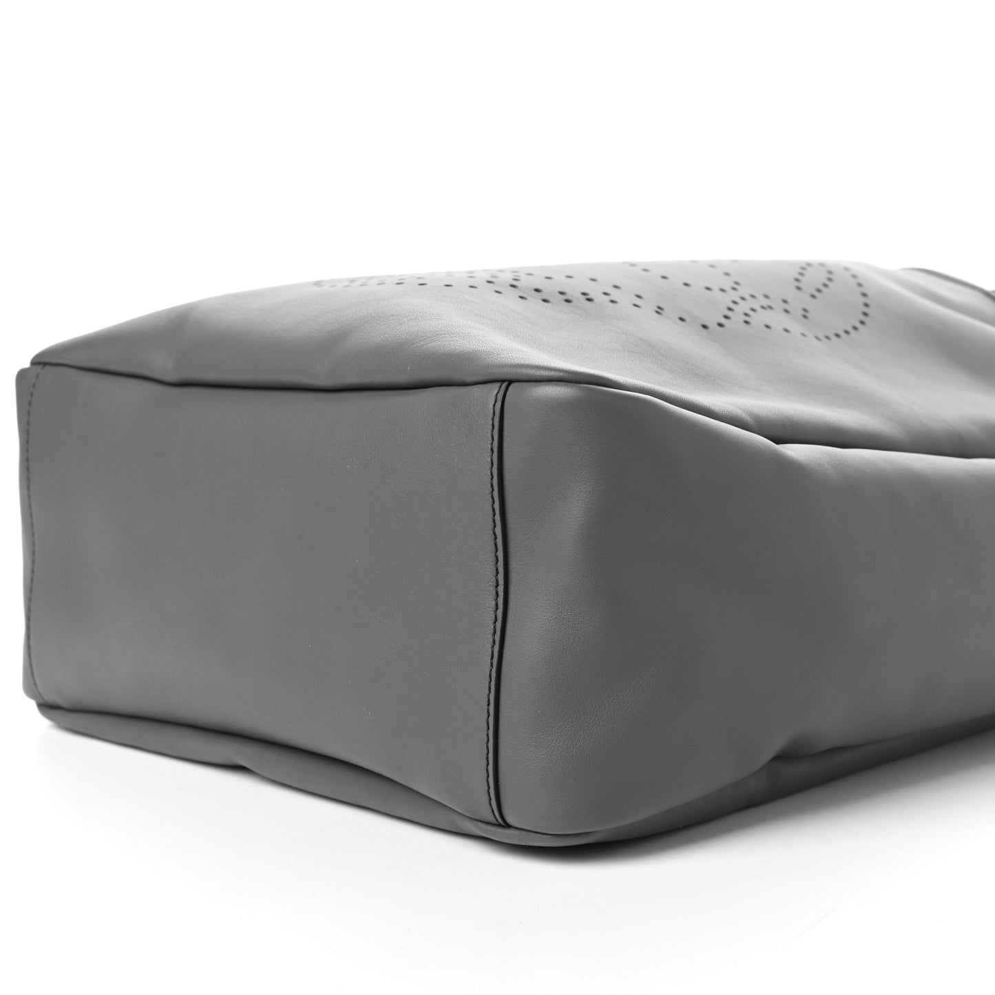 Calfskin Perforated Skull Tote Grey