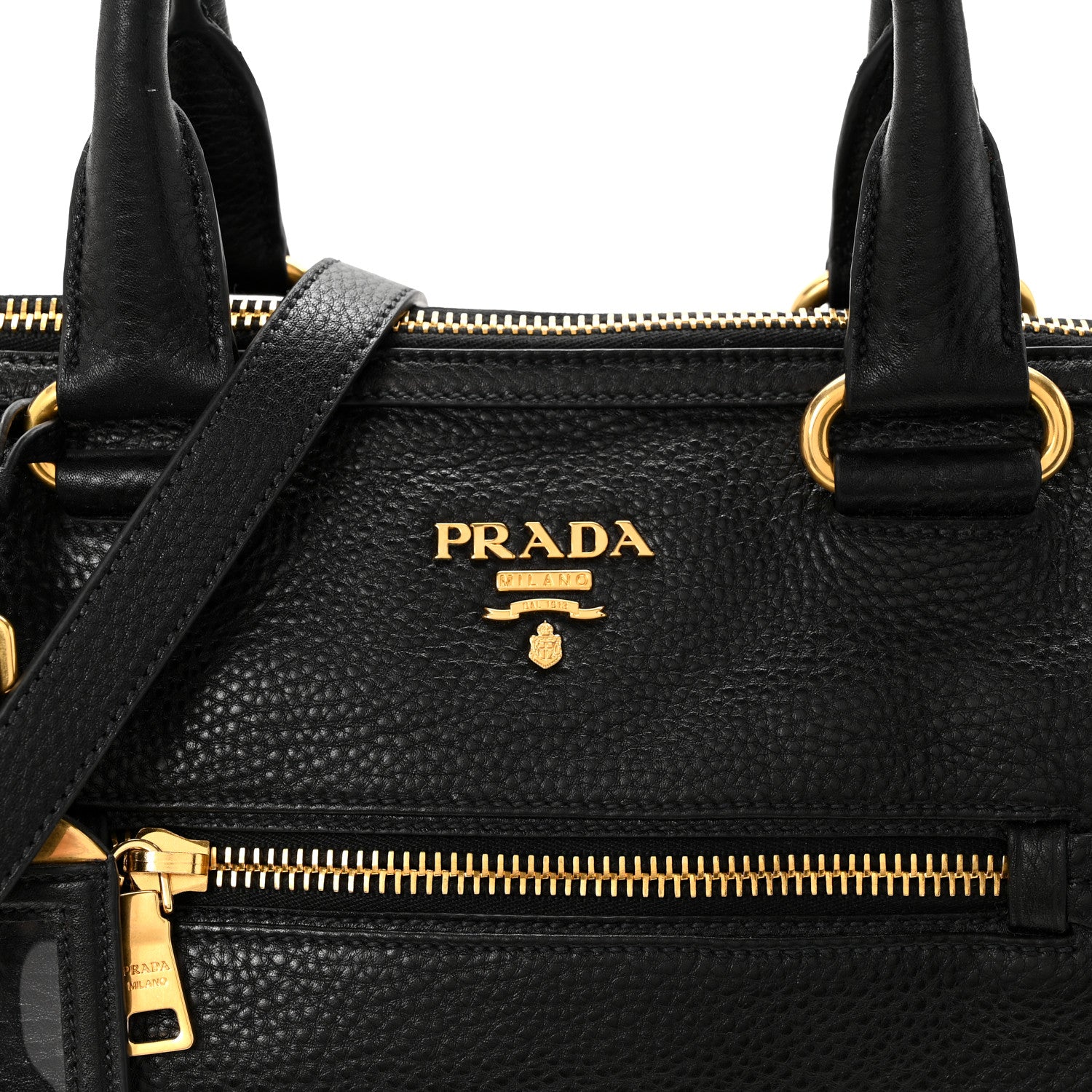 Prada Vitello Daino Shopping Satchel Black 8 of 10