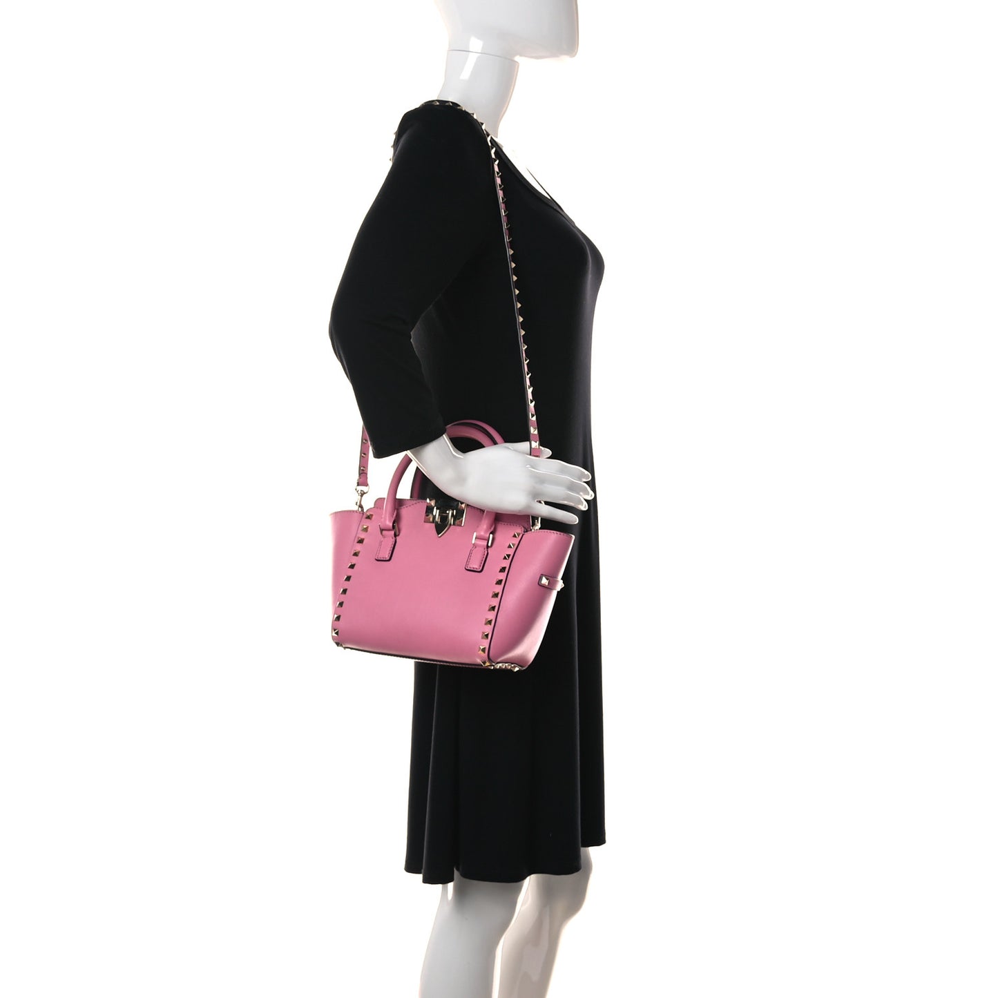 Vitello Mini Rockstud Double Handle Tote Ninphea