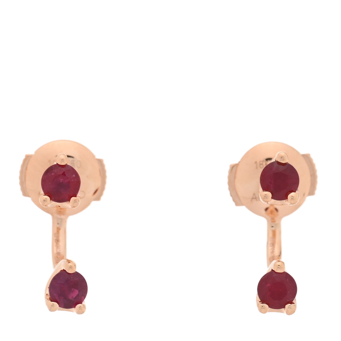 18K Rose Gold Ruby Orbit Earrings