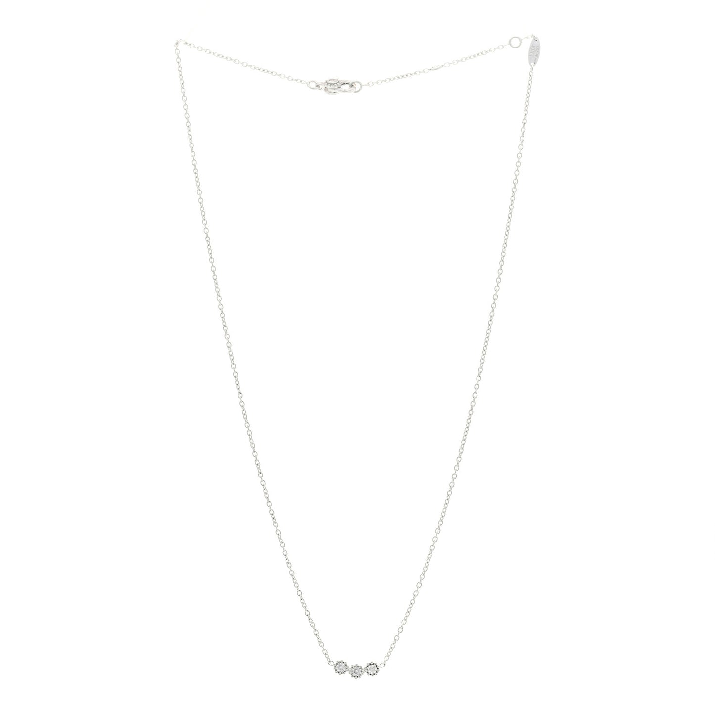 18K White Gold Diamond Mimirose Pendant Necklace