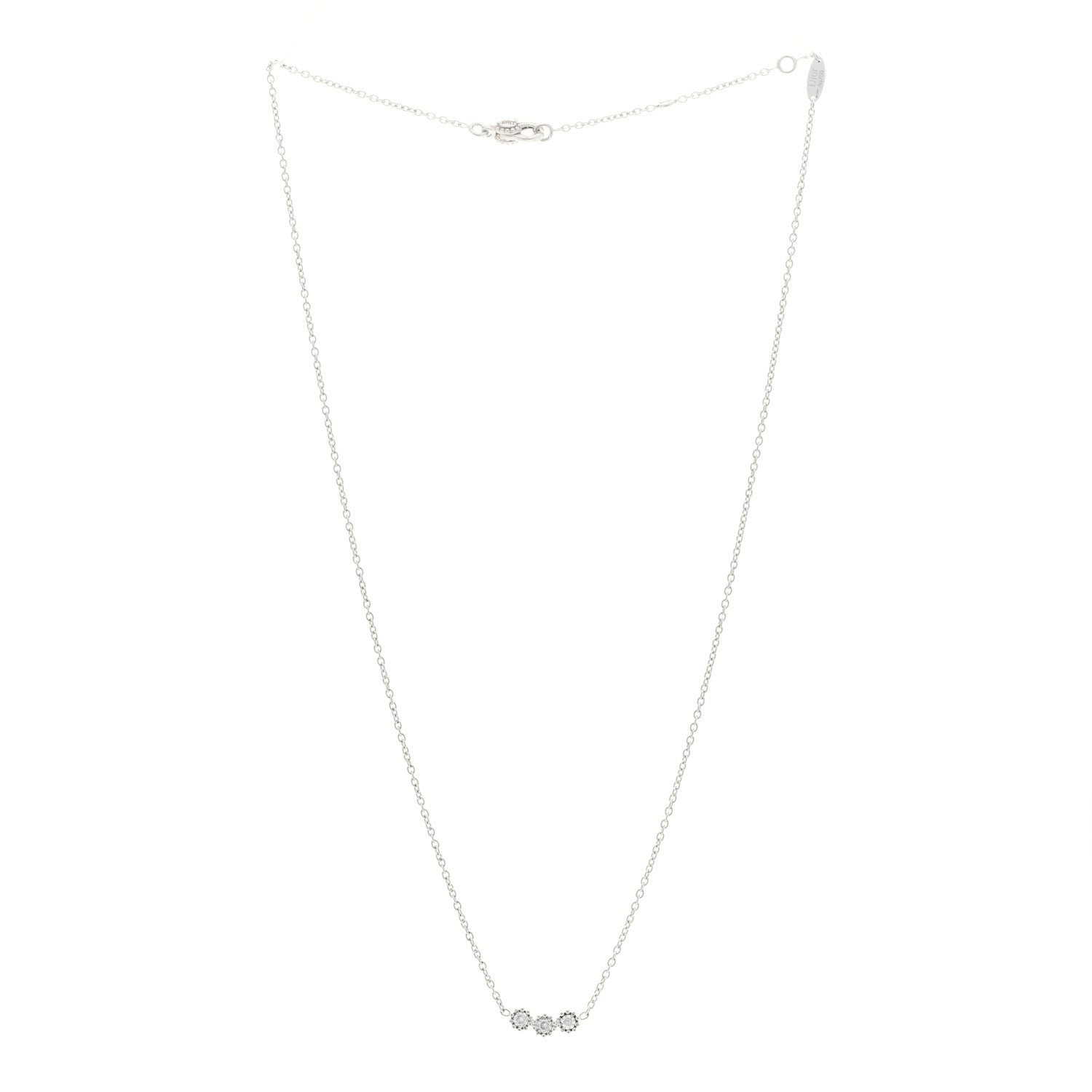 Christian Dior 18K White Gold Diamond Mimirose Pendant Necklace 3 of 6