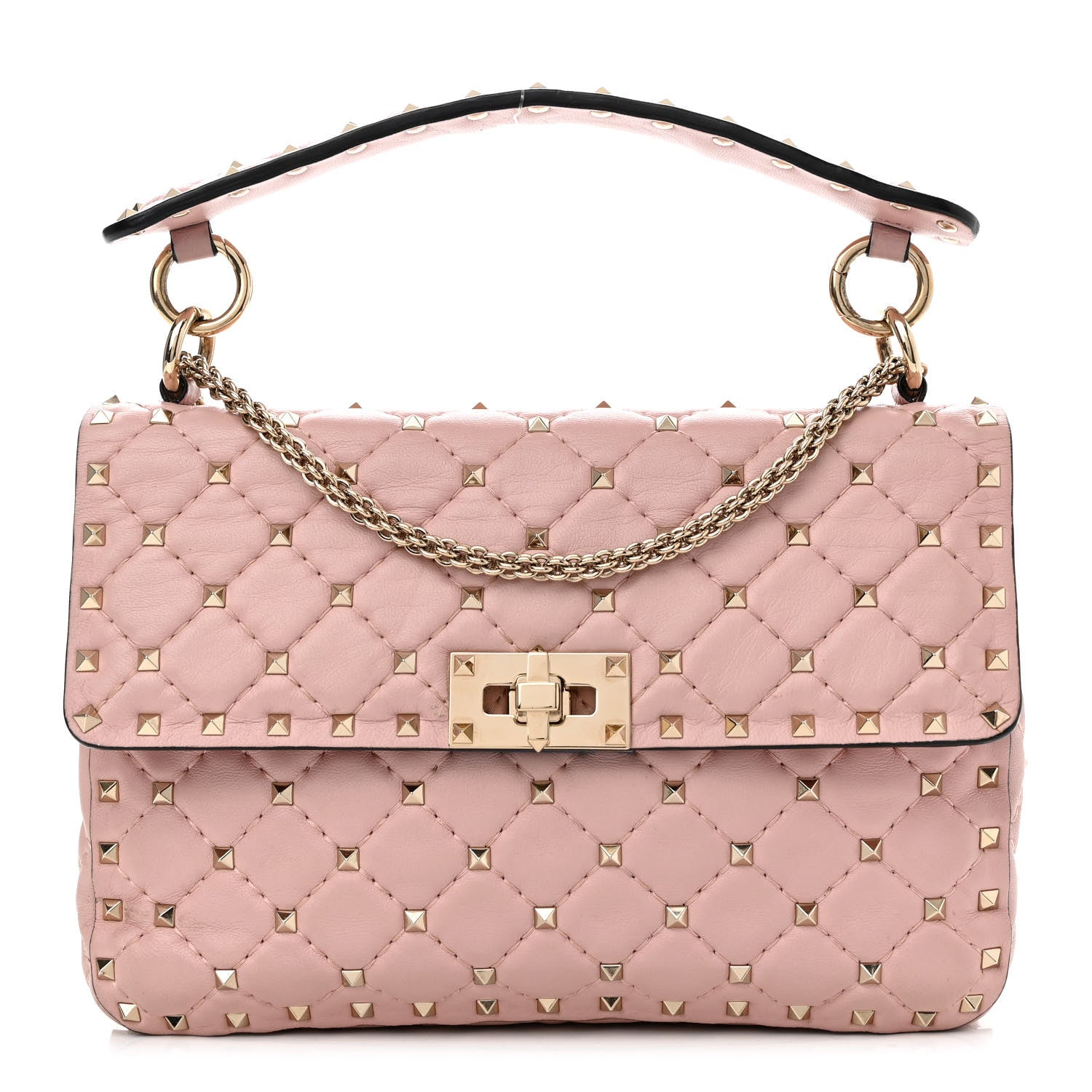 Valentino Garavani Nappa Medium Rockstud Spike Shoulder Bag Water Rose 1 of 10