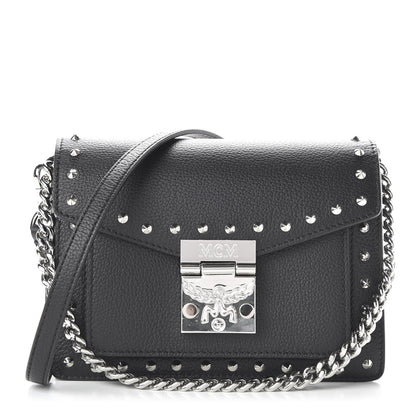 MCM Calfskin Studded Mini Patricia Crossbody Black 1 of 10