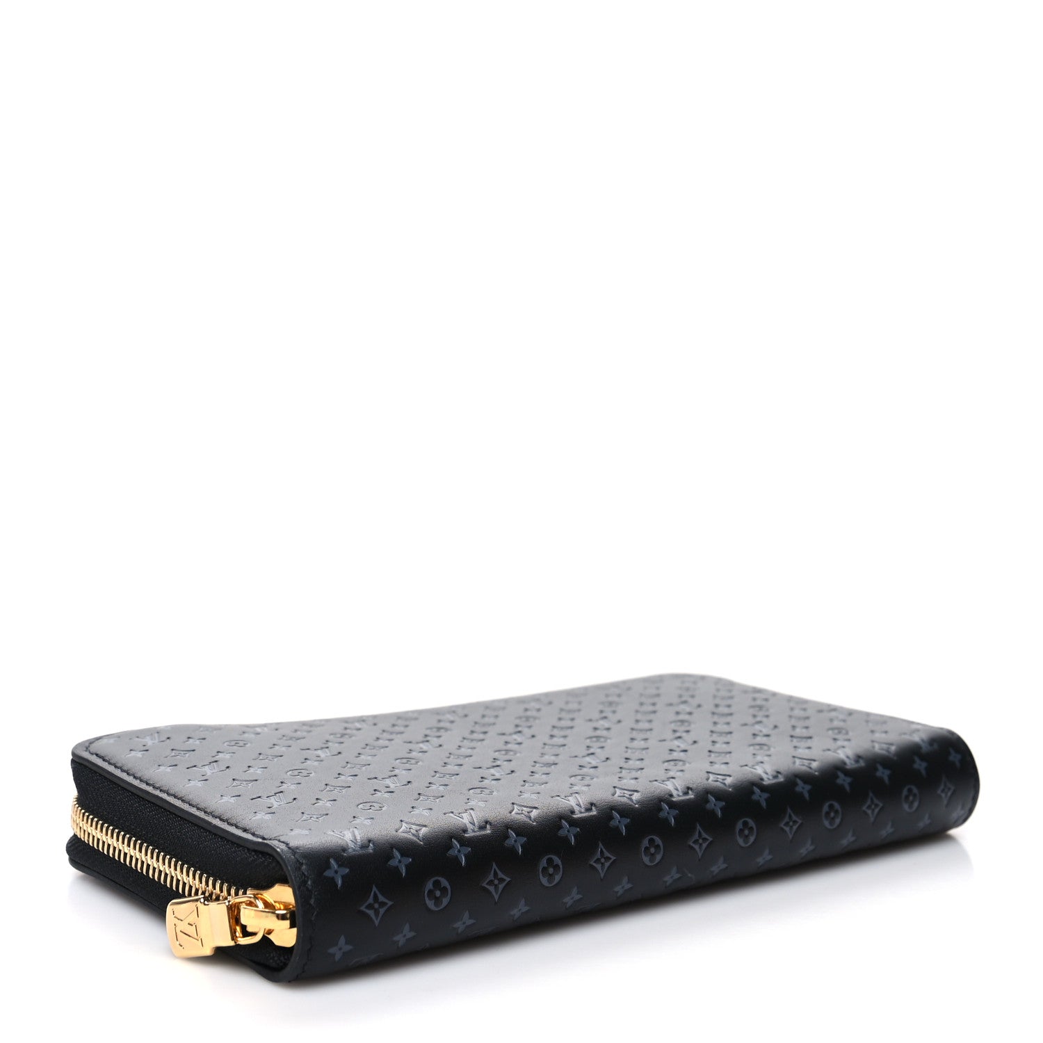 Louis Vuitton Calfskin Nanogram Zippy Wallet Black 4 of 7
