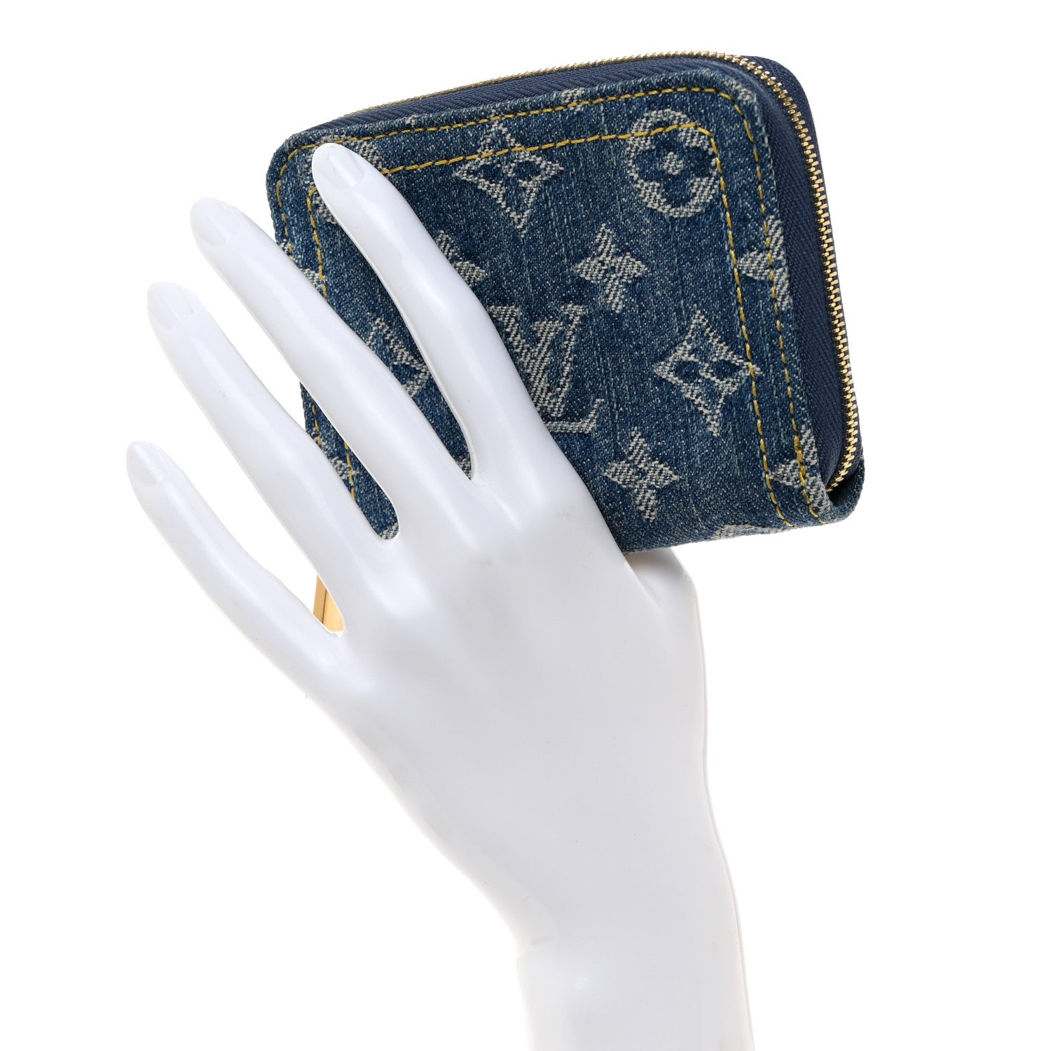 Louis Vuitton Denim Monogram Zippy Coin Purse Blue 2 of 7