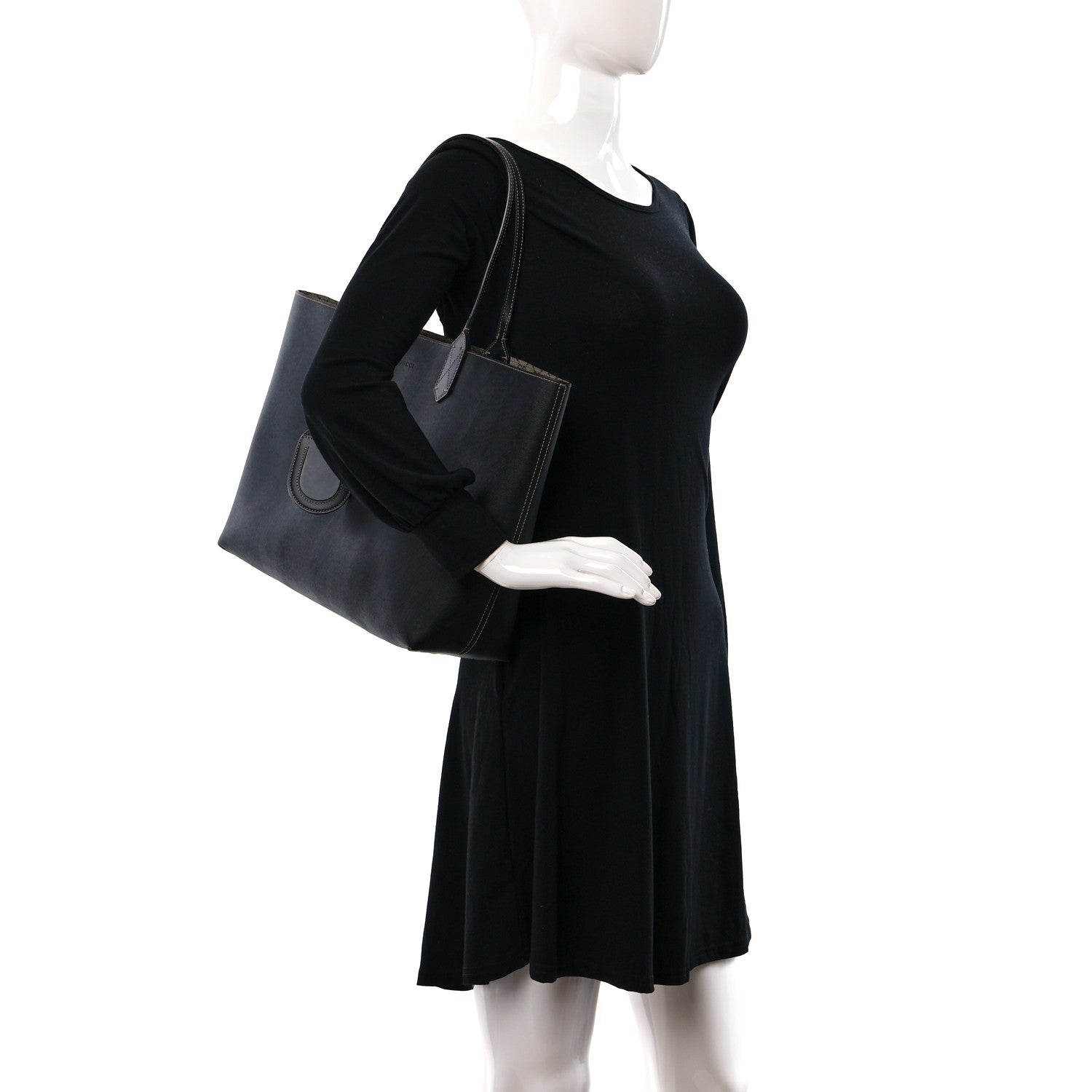 Gucci Calfskin GG Supreme Monogram Medium Reversible Tote Black 3 of 23