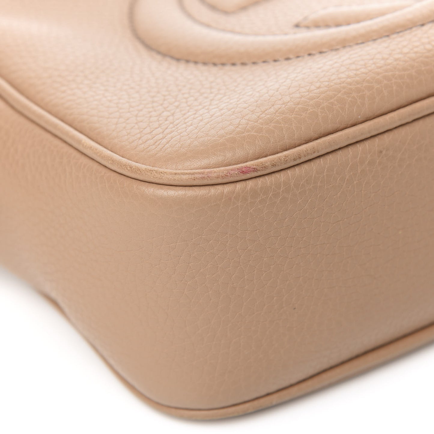 Pebbled Calfskin Small Soho Disco Bag Rose Beige