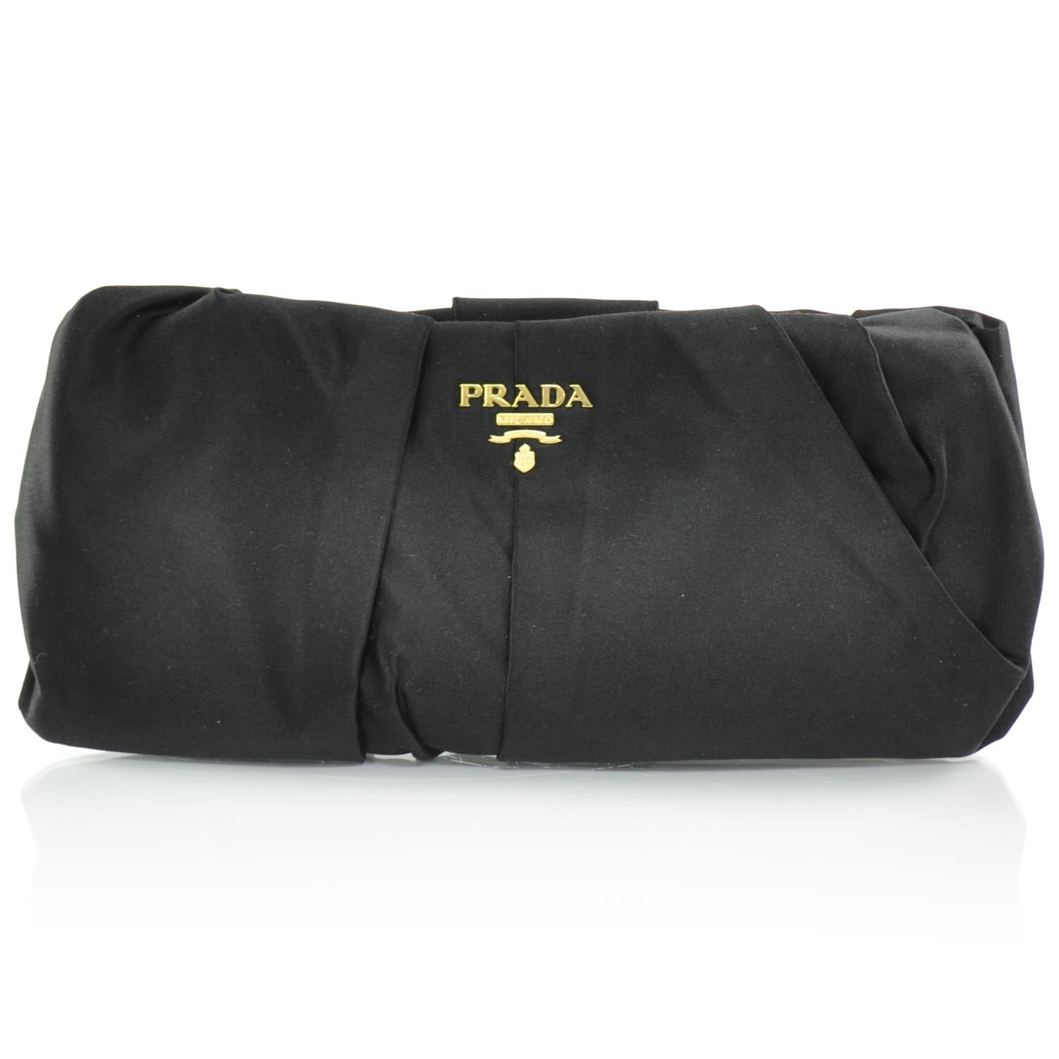 Prada Satin Frame Evening Bag Black 1 of 9