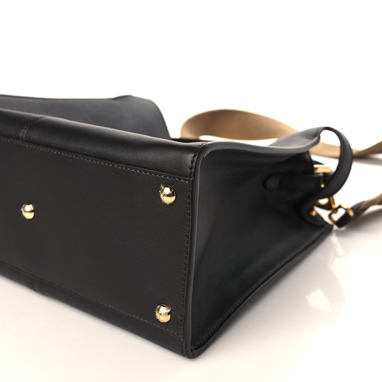 Fendi Vitello Seta Nabuk Pequin Medium Peekaboo X-Lite Ebano Tobacco Moro 8 of 9