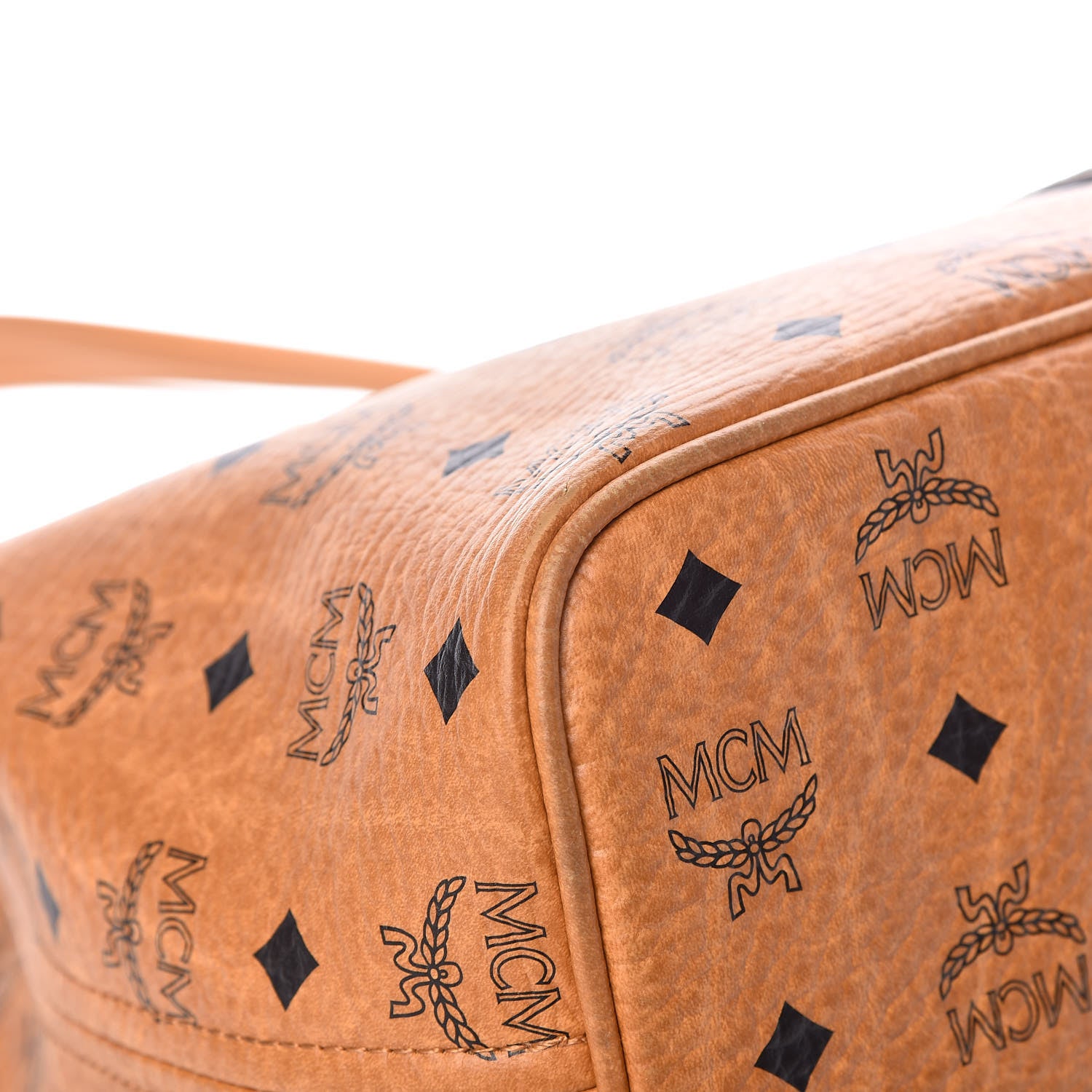 MCM Visetos Crocodile Embossed Medium Liz Shopper Tote Cognac 11 of 15