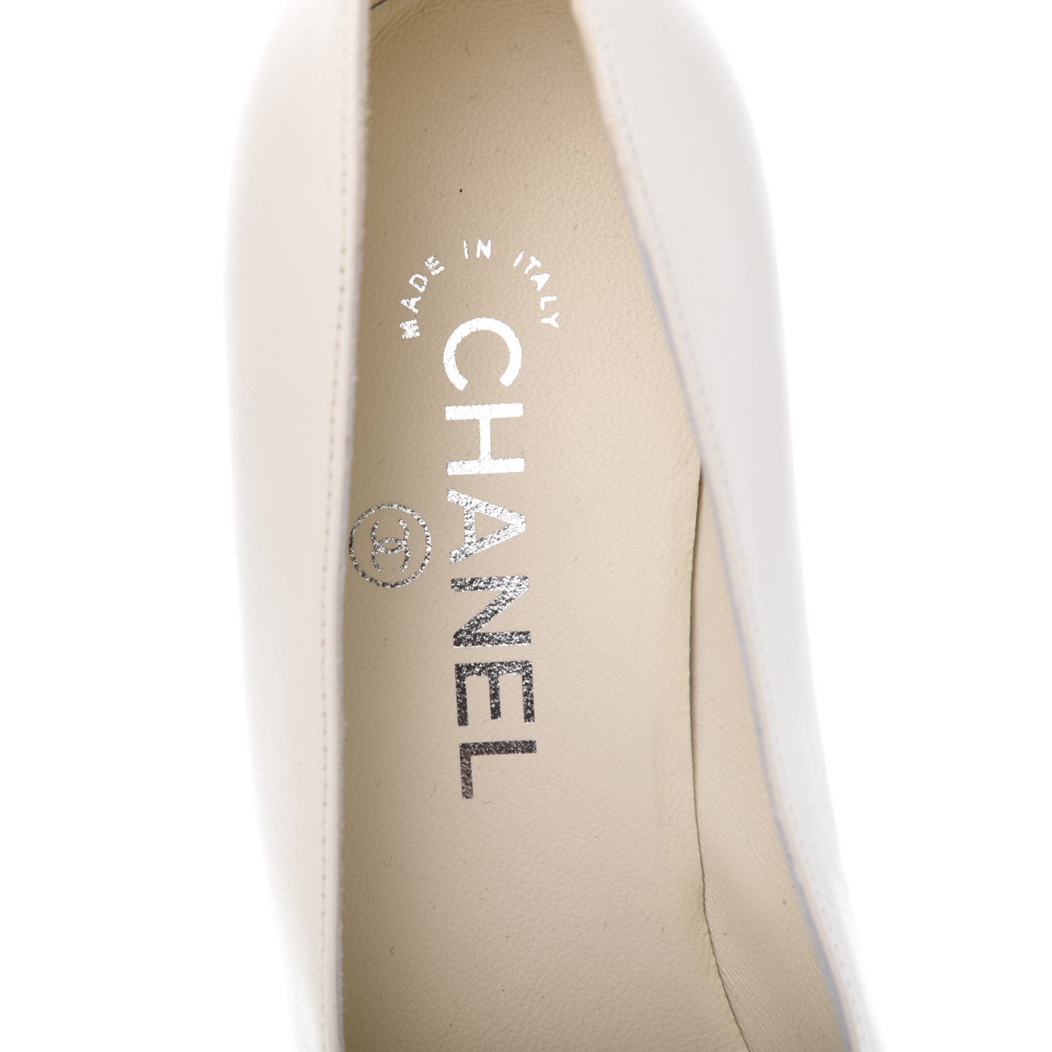 Chanel Lambskin Patent Cap Toe Pearl Pumps 37 Ivory Black 7 of 10