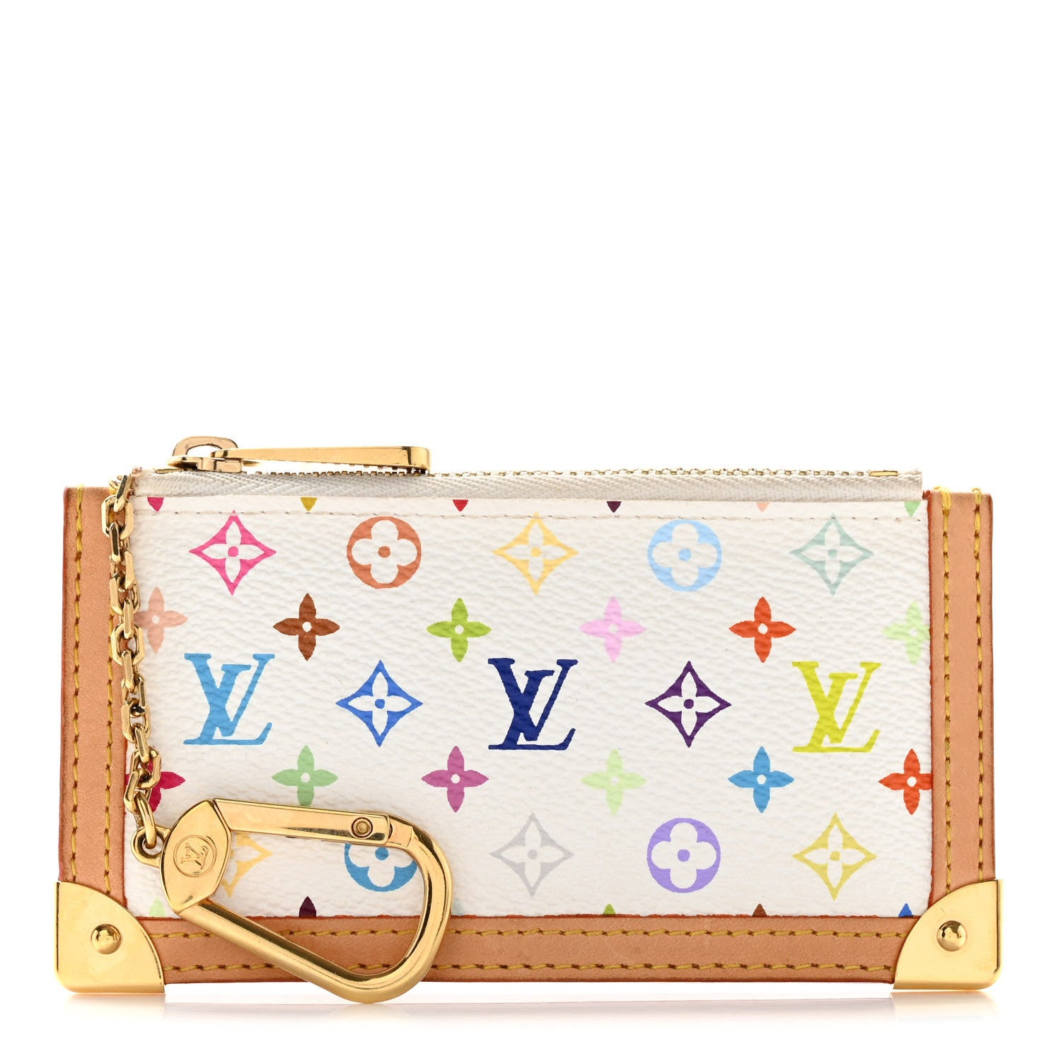 Louis Vuitton Monogram Multicolor Key Pouch White 1 of 11