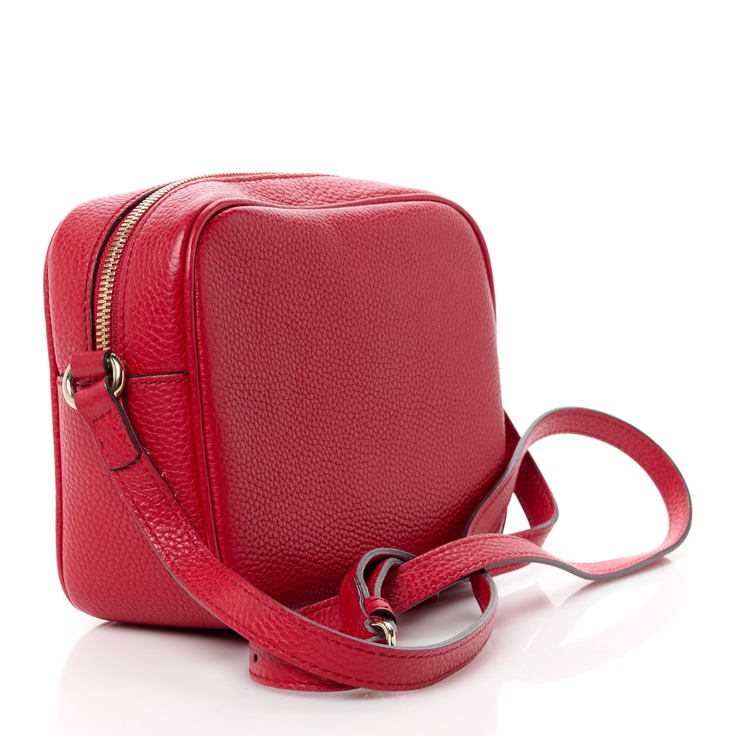 Gucci Pebbled Calfskin Small Soho Disco Bag Vibrant Red 3 of 17