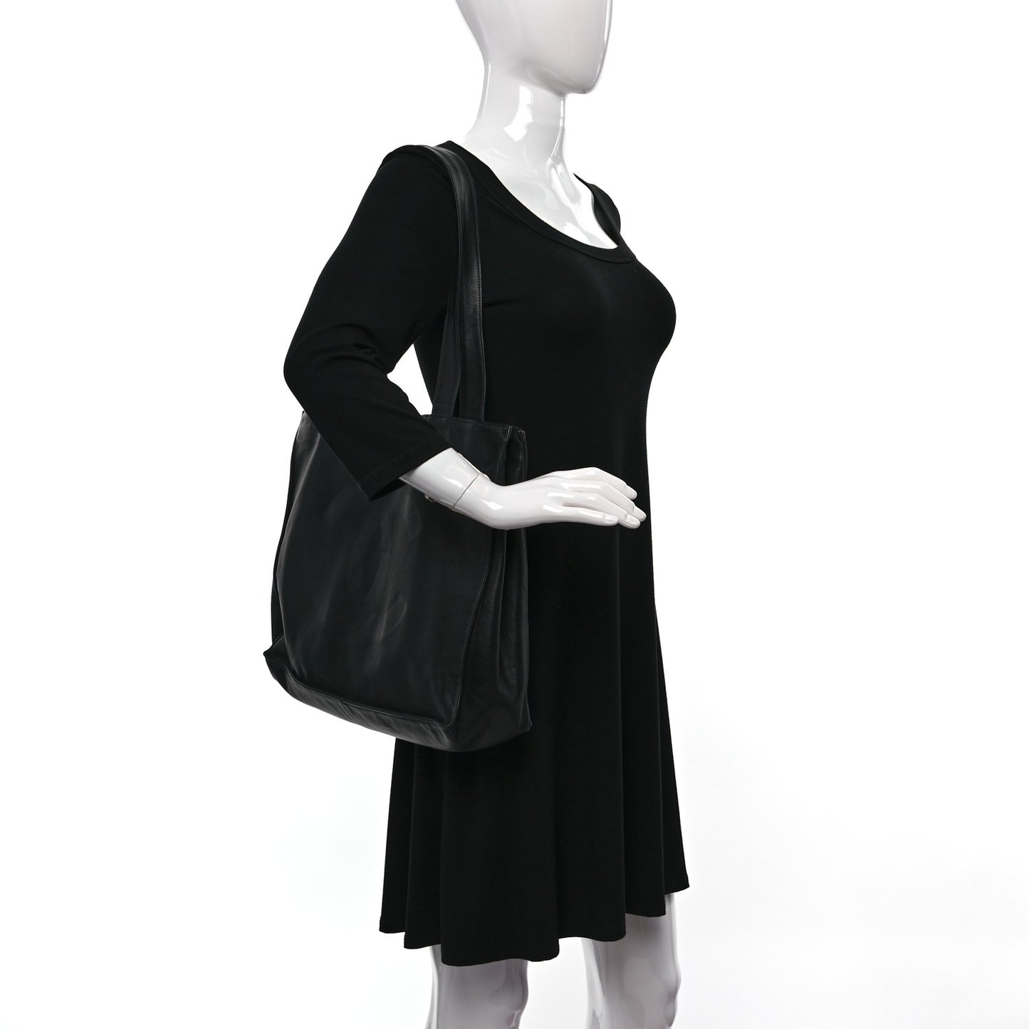 Calfskin CC Tote Black